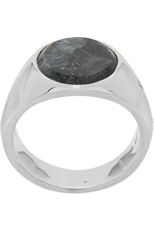 TOM WOOD Petite bague Flush Larvikite Circle