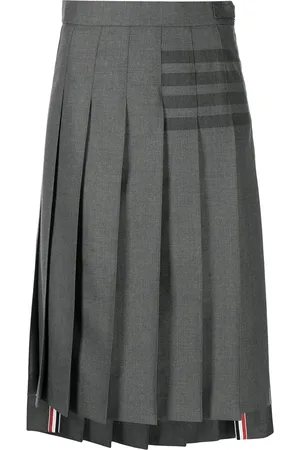Thom Browne Jupe plissée à détail 4 bandes signature