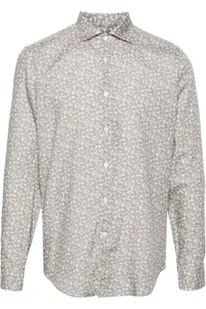 CANALI Chemise en popeline à fleurs