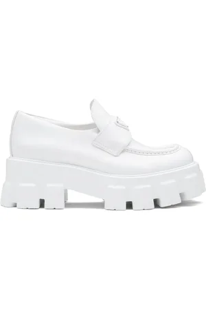 Prada Mocassins Monolith en cuir brossé