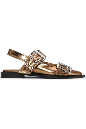 Ganni Ballerines à effet métallisé