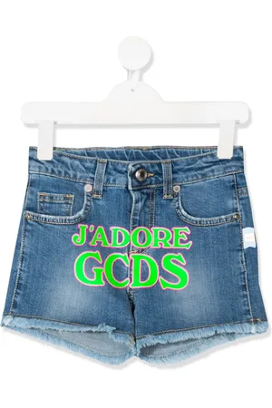 GCDS Short en jean à logo imprimé