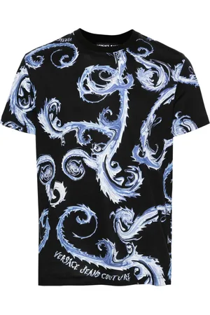 VERSACE T-shirt en coton à imprimé Barocco