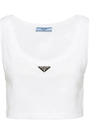 Prada Débardeur crop à plaque logo