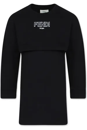 Fendi Robe longue superposée à logo brodé