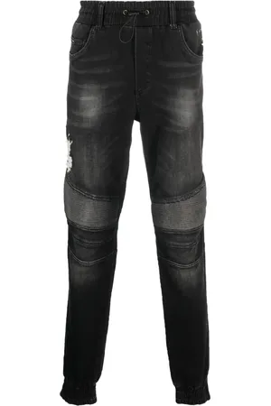 Philipp Plein Jean cigarette à taille à lien de resserrage
