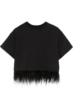 Le pandorine T-shirt bordé de plumes