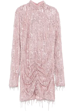 ROTATE Robe courte ornée de sequins à franges