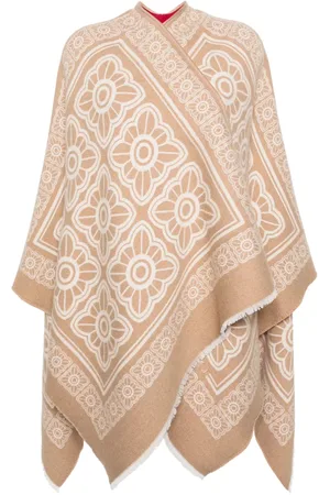 La DoubleJ Poncho réversible à imprimé Tiles