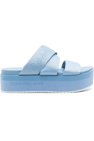 Calvin Klein Sandales plateforme à logo en jacquard 55 mm