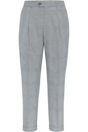 Brunello Cucinelli Prince of Wales virgin-wool trousers