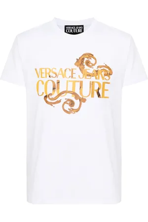 VERSACE T-shirt en coton à logo imprimé