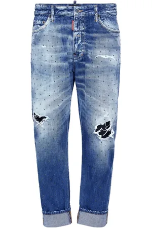 Dsquared2 Jean court à effet usé