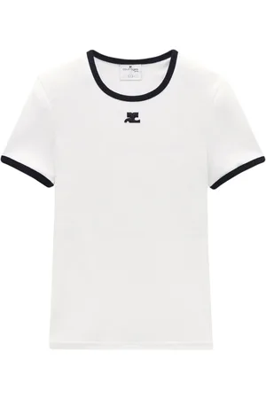 Courrèges T-shirt Bumpy à bords contrastants