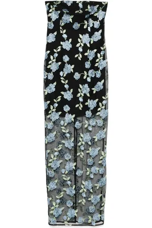 ROTATE Robe longue en résille à fleurs