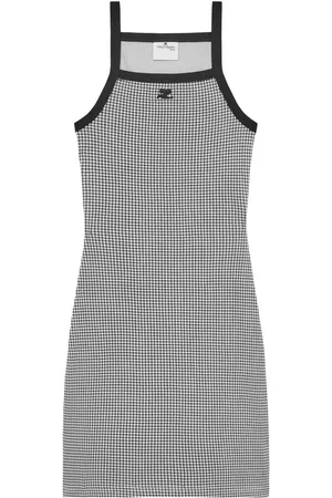 Courrèges Robe courte à motif pied-de-poule