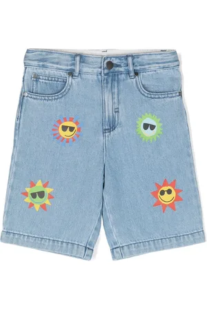Stella McCartney Short en jean à imprimé soleil