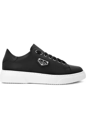 Philipp Plein Baskets en cuir à plaque logo