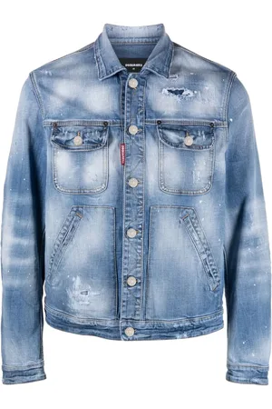 Dsquared2 Veste en jean à logo imprimé