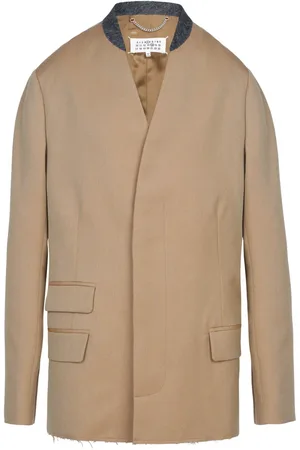 Maison Margiela Blazer boutonné en laine à design sans col