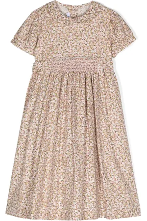 SIOLA Robe mi-longue ceinturée à fleurs en jacquard