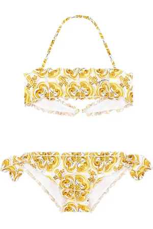 Dolce & Gabbana Bikini volanté à imprimé Majolica