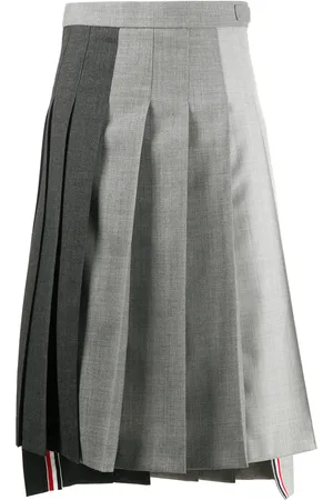 Thom Browne Jupe Fun-Mix plissée en laine