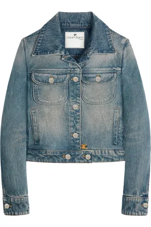 Courrèges Veste en jean Trucker à logo brodé