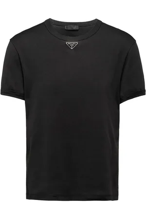 Prada T-shirt en coton à logo triangulaire