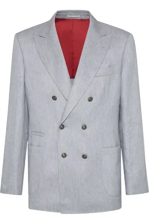 Brunello Cucinelli Blazer en lin à boutonnière croisée