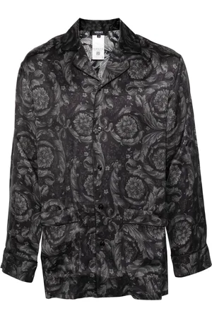 VERSACE Chemise de pyjama à imprimé baroque