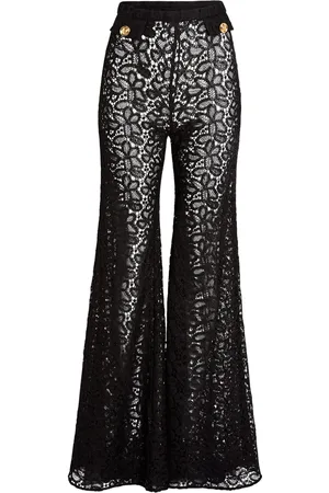 Giambattista Valli Pantalon en dentelle à coupe évasée