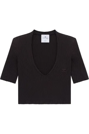 Courrèges Débardeur nervuré à col v