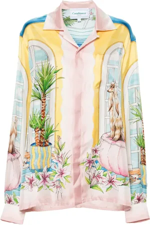Casablanca Chemise en soie à imprimé graphique