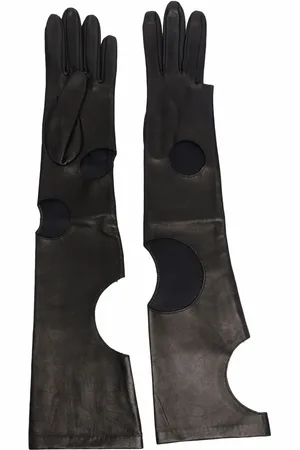 Manokhi Gants en cuir à découpes