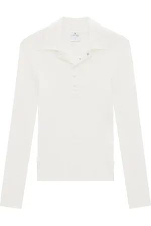 Courrèges Polo en maille à design nervuré