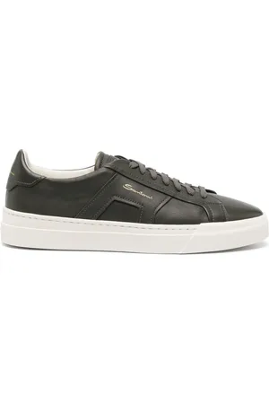 santoni Baskets en cuir à logo imprimé