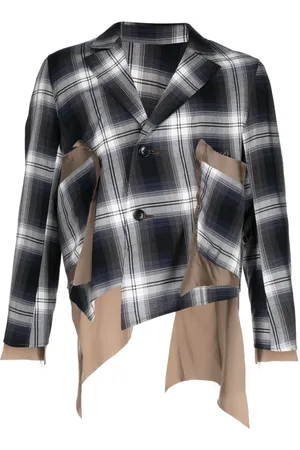 Sulvam Blazer asymétrique à carreaux