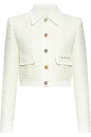 Casablanca Veste en tweed à logo brodé
