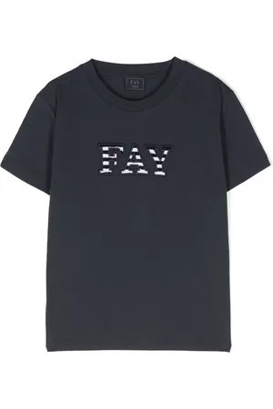 FAY T-shirt en coton à patch logo