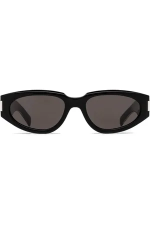 Saint Laurent Lunettes de soleil ovales à fini poli