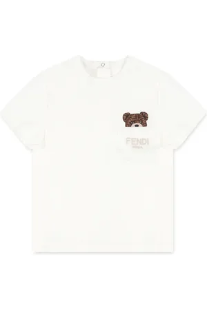 Fendi T-shirt en coton mélangé à logo brodé