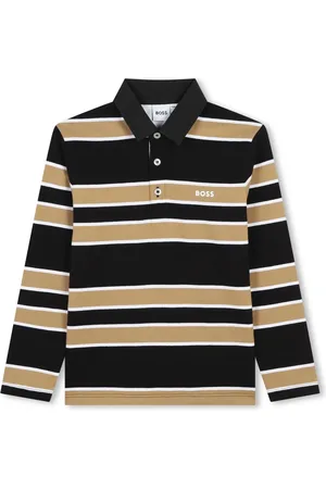 HUGO BOSS Polo rayé à logo imprimé