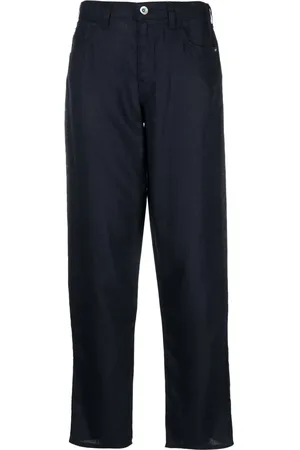 Emporio Armani Pantalon en lin à coupe droite