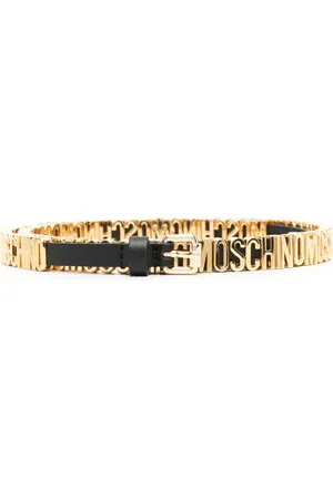 Moschino Ceinture en cuir à plaque logo