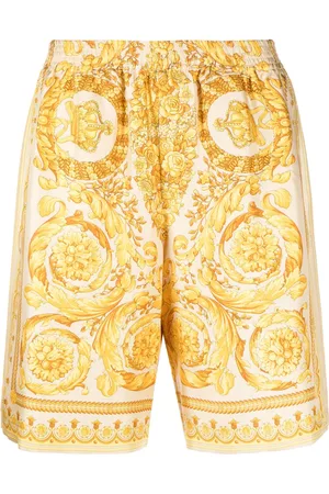VERSACE Short en soie à imprimé Barocco