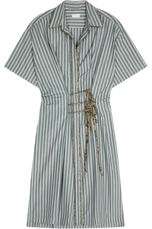 DRIES VAN NOTEN Robe en coton à rayures