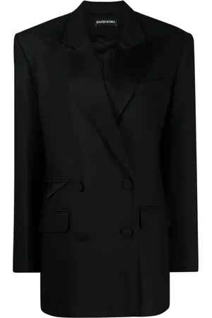 DAVID KOMA Blazer croisé à revers en satin