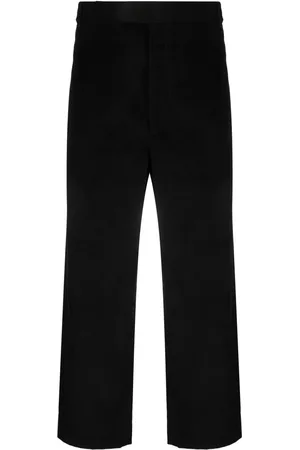 Thom Browne Pantalon en velours côtelé à bande tricolore