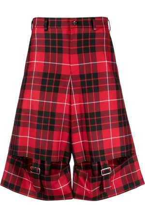 Comme des Garçons Short en laine à motif tartan